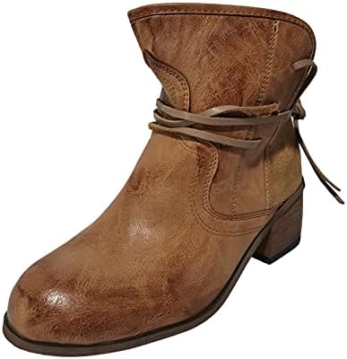Botas para mulheres com calcanhar vintage renda redonda botas femininas no dedo do pé de inverno Boots femininos de moda feminina Leggings Mulheres