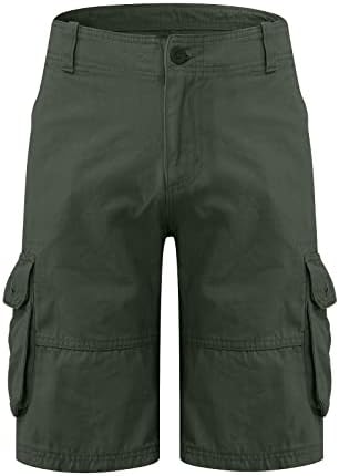 Ymosrh Trabalho shorts para homens moda shorts casuais soltos de bolso de bolso de bolso sólido
