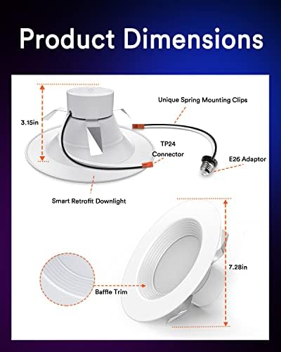 Iluminação de angelhalo smart embutido 5/6 polegadas, LED inteligente pode acender a iluminação doméstica inteligente RGBCW Alteração