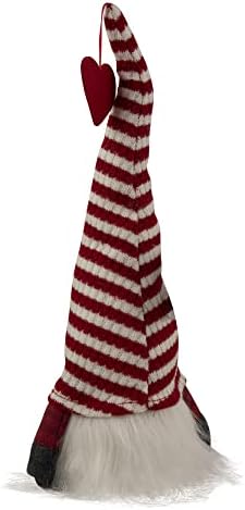 13,5 de chapéu listrado vermelho e branco iluminado Gnome do Dia dos Namorados