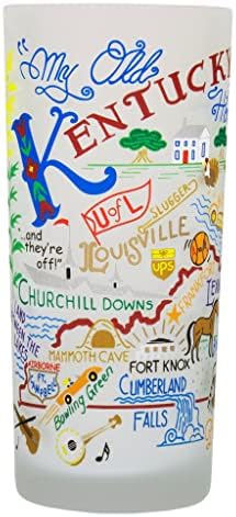 Catstudio Kentucky Drinking Glass | Obra de arte inspirada na geografia impressa em uma xícara de gelo