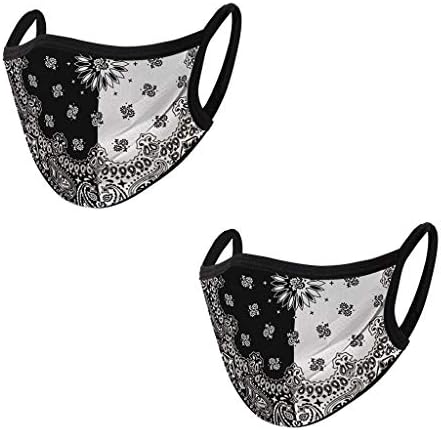 Atrise 2pc Bandanas adultas unissex earloop estamncos reutilizáveis, capa da boca de face lavável, para pó Sun Wind Scany Cycling