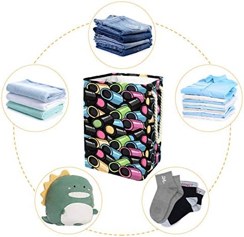 Mapolo Laundry Horty Licorice Dandies Cesto de armazenamento de lavanderia dobrável com alças suportes destacáveis ​​bem segurando