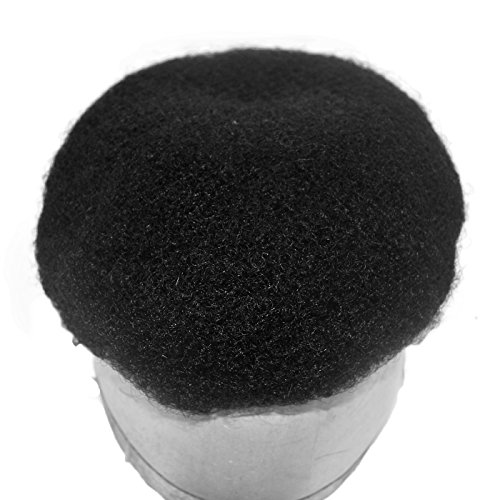 Toupee Afro para homens 4mm 10x8 Cabelo humano jato cacheado preto unidade de cabelo de renda cheia para homens afro -americanos