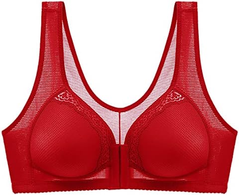 Fechamento frontal Push up sutiãs para mulheres Busto grande Brasa respirável Bras de cobertura completa Cami Bralette