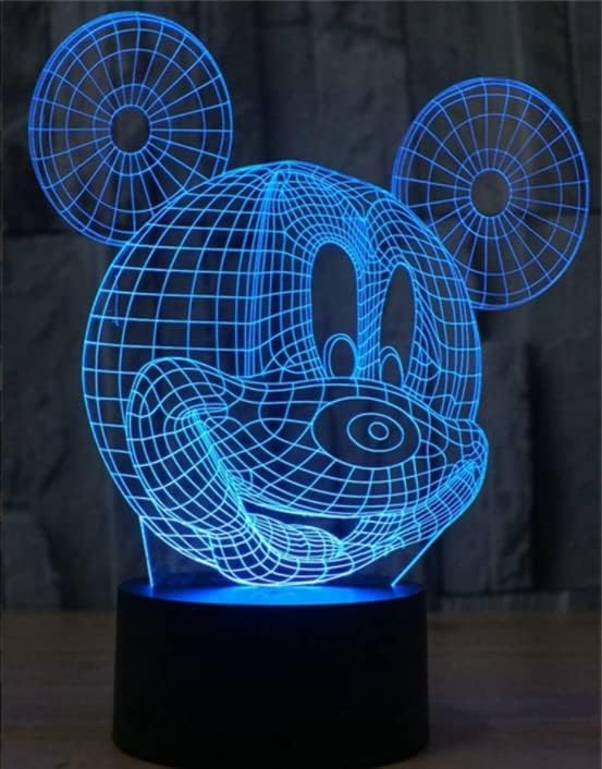 LIUSM 3D Ilusão óptica luzes noturnas, lâmpada de lâmpada noturna 3D Lâmpada de decoração Lâmpada de mesa de mesa de