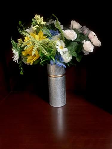 Conjunto de Hosley de 2 vasos galvanizados com aro de ouro Ideal Floral Vas