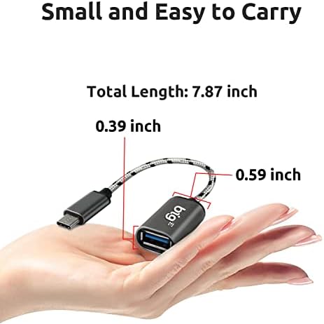 BIG-E USB C a USB 3.0 Uma fêmea adaptadora OTG compatível com Samsung Galaxy S21 Fe 5G para Thunderbolt Samb completo 3 no conector