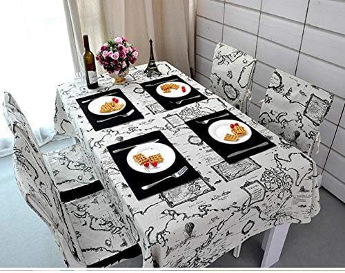 Bringsine Square Cotton Cotton Linen Mapa do mundo lavável toalha de mesa vintage Dintar retângulo Tabela de piquenique Home Decoration (quadrado, 24 x 24 polegadas