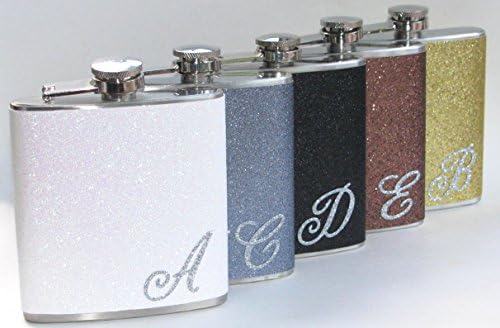 7 frascos que você escolhe as cores de noiva personalizada noiva dama de noiva brilho brilho brilho de 6 oz de aço inoxidável