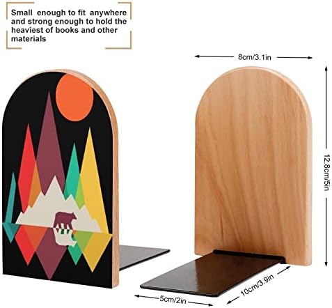 Livro geométrico de madeira da Montanha da Montanha da Califórnia End Ends Non-Skid Decor Livrons Small for Office Home 1 par