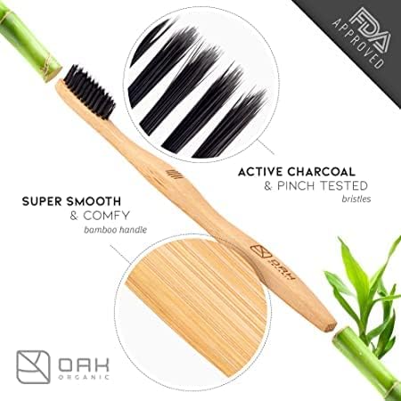 Escova de dentes de bambu - escova de dentes de carvão de bambu macia