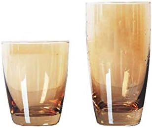 Copos de bebida doiTool, 1pc House Housed Amber Crystal Glass Copo Cup de Copo Drinking para Home Restaurant