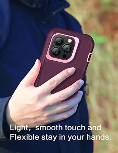 Caso MXX Compatível com iPhone 14 Pro Max, W/Tela de vidro temperado, Lente de câmera Protetor de 3 camadas de 3 camadas para o corpo