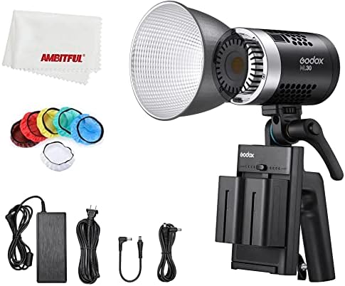 Godox ML30 ML30BI 40W LEVA LUZ SILENT MODO SOLTA AJUSTIMENTO PORTÁVEL AJUSTO DO AJUSTO DE LIMO DE LIMA COM ILUMEBRA LED LED LED + 2XNP970 BATERIA DE LITHIUM