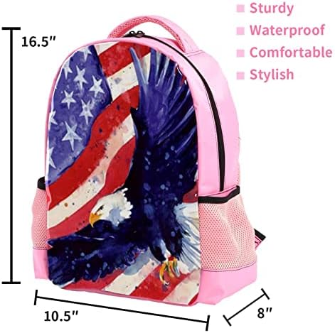 Mochila de viagem VBFOFBV para mulheres, caminhada de mochila ao ar livre esportes rucksack Casual Daypack, bandeira da Eagle USA