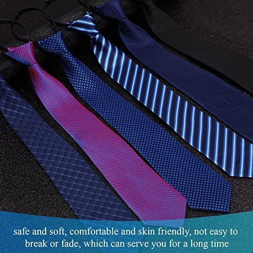 Cetinior 6 peças homens zíper laços pretados laços ajustáveis ​​gravatas de gravata clássica para homens com zíper de gravata