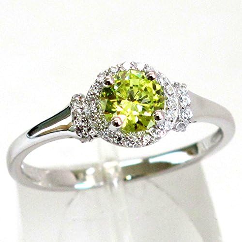 Play Pailin 10kt White Gold cheio Peridot Gemst Ring Jewelry Women Weaking Band #6-10