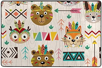 My Little Nest Tribal Animals Kids Trope Baby Baby Crawling Carpet On Slip Slip Soft Area Rug para a sala de estar Quarto da sala