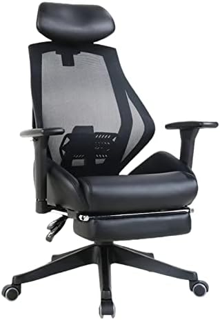 TJLSS Cadeira de chefe de escritório reclinável ergonômico com apoio de pé multifuncional Cadeira de computador girada de suporte para pés Cadeira de jogos de cintura