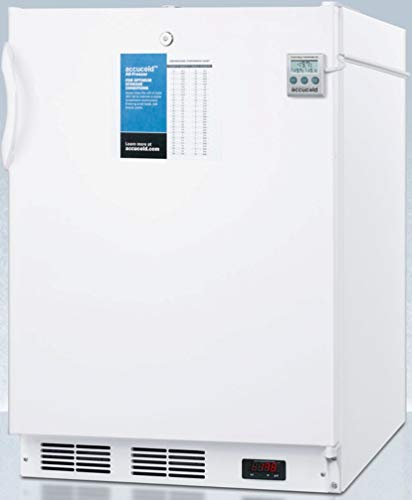 Summit Appliance vt65mlbi7plus2ada compatível com ADA aprovada comercialmente 24 largo All-freezer para uso embutido com degelo manual, termômetro calibrado NIST, trava e capacidade de -25ºC
