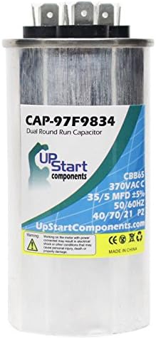 2-PACK 35/5 MFD 370 VOLT VOLT ROUND ROUN RUN SUBSTITUIÇÃO CAPACITOR PARA RHEEM/RUUD UPNE-024JAZ-CAP-97F9834, marca de componentes