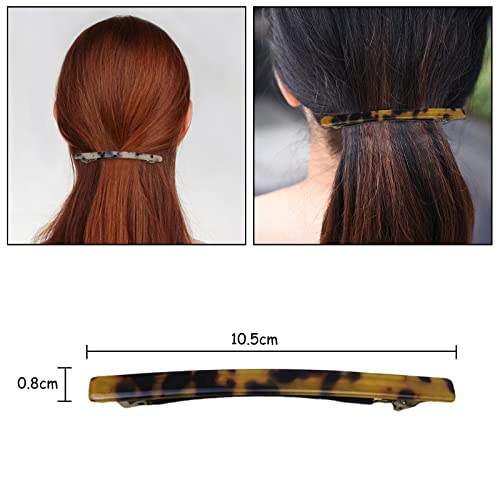 Barretas de cabelo para mulheres | Projeto francês Barrettes | Ideal para cabelos finos - desgaste todos os dias | Confortável e leve - clipes de cabelo de 2pcs para cabelos grossos, suportes de rabo de cavalo acrílico de moda para desgaste diário