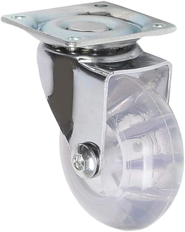 Casters de rodízio Umky Caster giratório para móveis, um conjunto de 4, rodas de rodas de borracha PU transparente, roda giratória