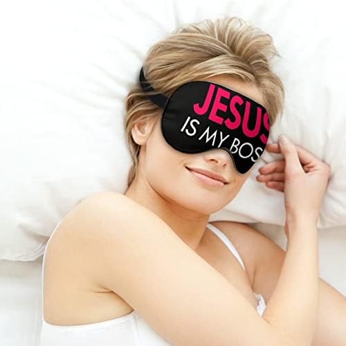 Jesus é o meu chefe máscaras de dormir tampa de olho blecaout com tira elástica ajustável Catilting para homens homens yoga viajar