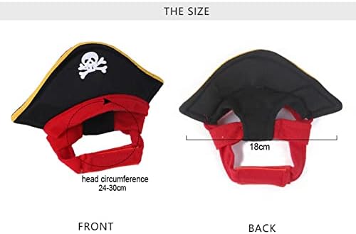 Wbesty 3 PCs Pet Pirate Costume Halloween para cães gatos com chapéu de caveira, bandana e pico de olho, traje de carnaval de halloween