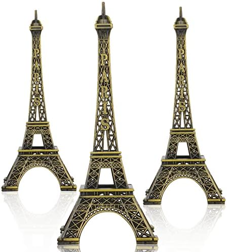 Shimeyao 3 PCs Eiffel Tower estátua Decoração de estátua Eiffel Tower Bolo do capota Paris Eiffel Tower Decor Loyle Eiffel Tower Figurane