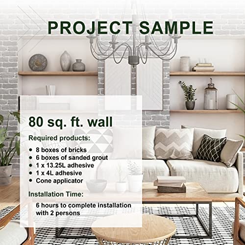Manubric - 15 tijolos finos - Fácil de instalar parede de tijolos 3D luxuosos para decoração de interiores
