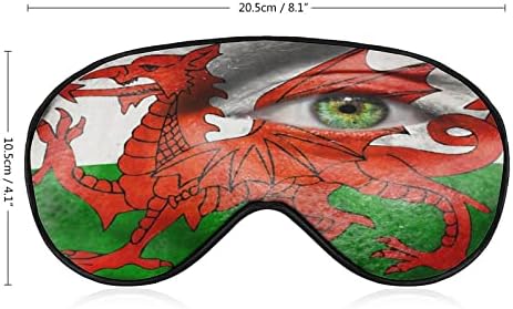 Bandeira do País de Gales no rosto com máscara de olhos verdes máscara para dormir capa de sombra noturna