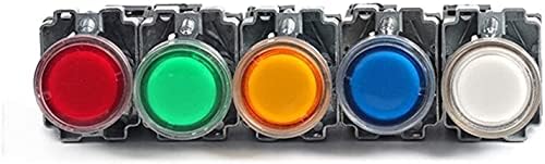 Dfamin 22mm Momentário XB2-BW3361 Pus de botão redondo interruptor com LED/luz de neon 1NO 24V/AC220V/AC380V