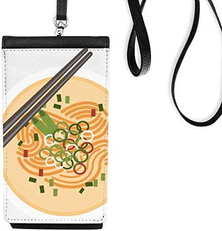 Macarinho de prato chinês delicioso padrão de alimentos para carteira de carteira pendurada bolsa móvel bolso preto bolso preto
