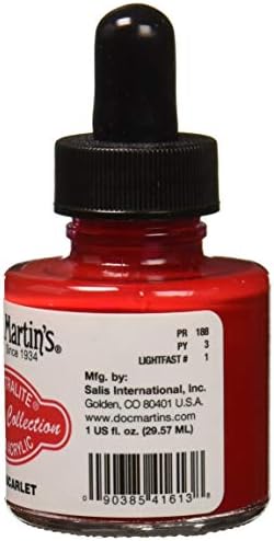 Dr. Ph. Martin's Spectralite Collection Private Acrílico líquido Bottle Arcylic Paint, 1,0 oz, Scarlet