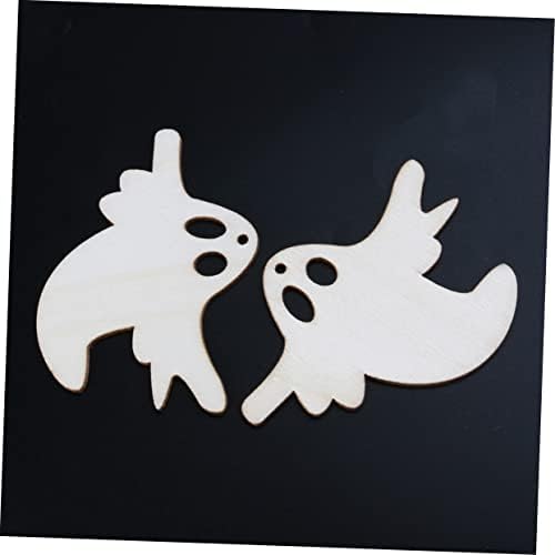 Homoyoyo Plain Gift Tags 10pcs Cortes de Halloween de madeira fantasmas fantasmas marcadores de madeira recortes de ghost de