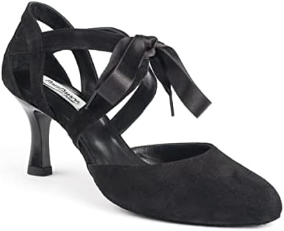 Portdance Ladies Dance Shoes PD125 Premium - Nubuck Black - Flare de 2,5 - Made in Portugal