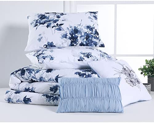 Bem-estar King Size Size Conjunto de Bedding King-Bedding Conjuntos de roupas de cama king-Blue Sophia Floral Princip
