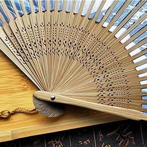 Fã de dobramento htllt na mão ukiyo-e arte imprimir fã de fã de mão vintage de verão bambu, b fã b