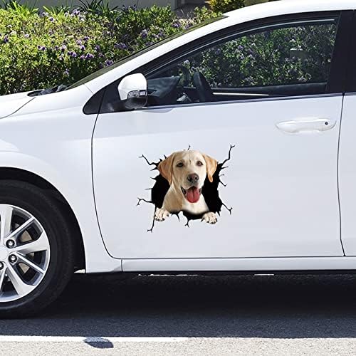Sunjika 2pcs adesivo de janela de carro agancos decalques de rachaduras do carro adesivos de cão de animal de vinil decal