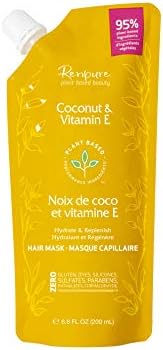 Coco de beleza à base de plantas renpure e máscara capilar de vitamina E, 6,8 onças