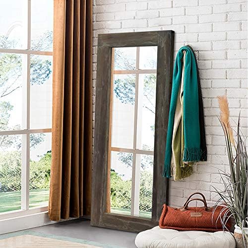 Trone Length Comprimento Espelho Espelho Espelho Quadro de madeira rústica, pendurada verticalmente ou horizontal ou encostado