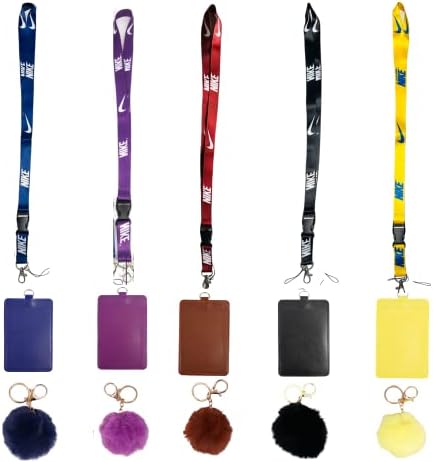 Nike compatível com cordão de colorido Keychain, suporte de identificação e chaveiro de pom-pom para bolsas de telefones para homens
