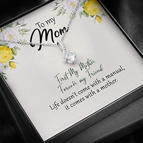 Jóias de cartão de mensagem, colar artesanal - Presentes de colar para mamãe avó bônus mãe - colar para mamãe - ab bv806