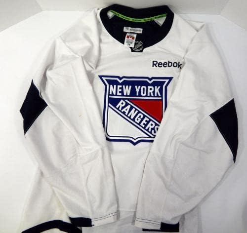 O jogo do New York Rangers usou White Practice Jersey Reebok 58 DP32412 - Jogo usado NHL Jerseys