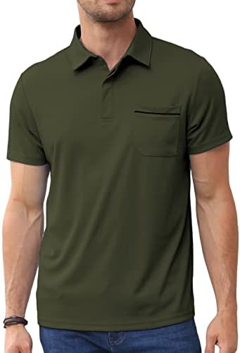 Lexiart Mens Athletic Golf Polo Camisetas - Camiseta Polos de Treino de Manga Curta