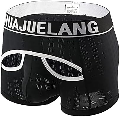 Mens boxer cueca Hollow Out Mesh Borda de cueca respirável Men Men Roup Sports Fitness Trunks Underwear