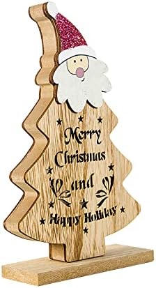 Decorações de Natal Luzes de Natal pintadas de madeira com letras vazias Snow Christmas Ornings Large Christmas Ornament