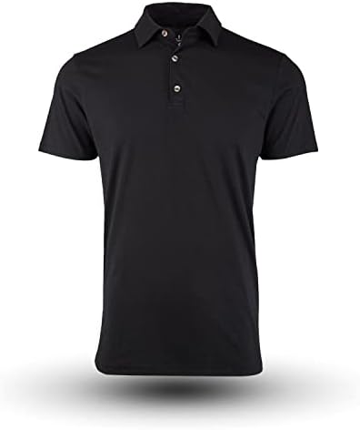 Camisetas limpas frescas pólo preto torrey para homens - macio e apto masculino - algodão macio poli blend pré -pólo